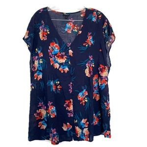 TORRID | blue short sleeve floral blouse